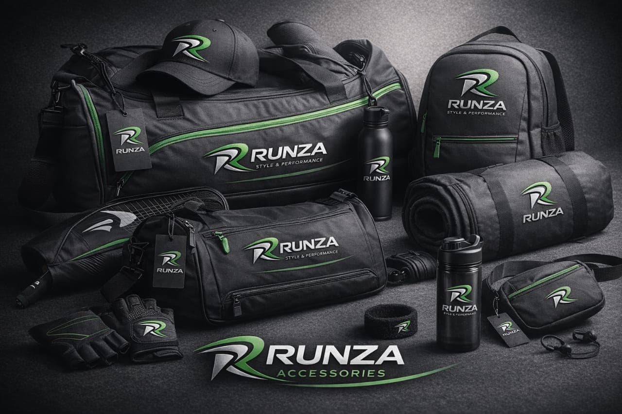 RUNZA performance bags, bottles, cap and sports accessories